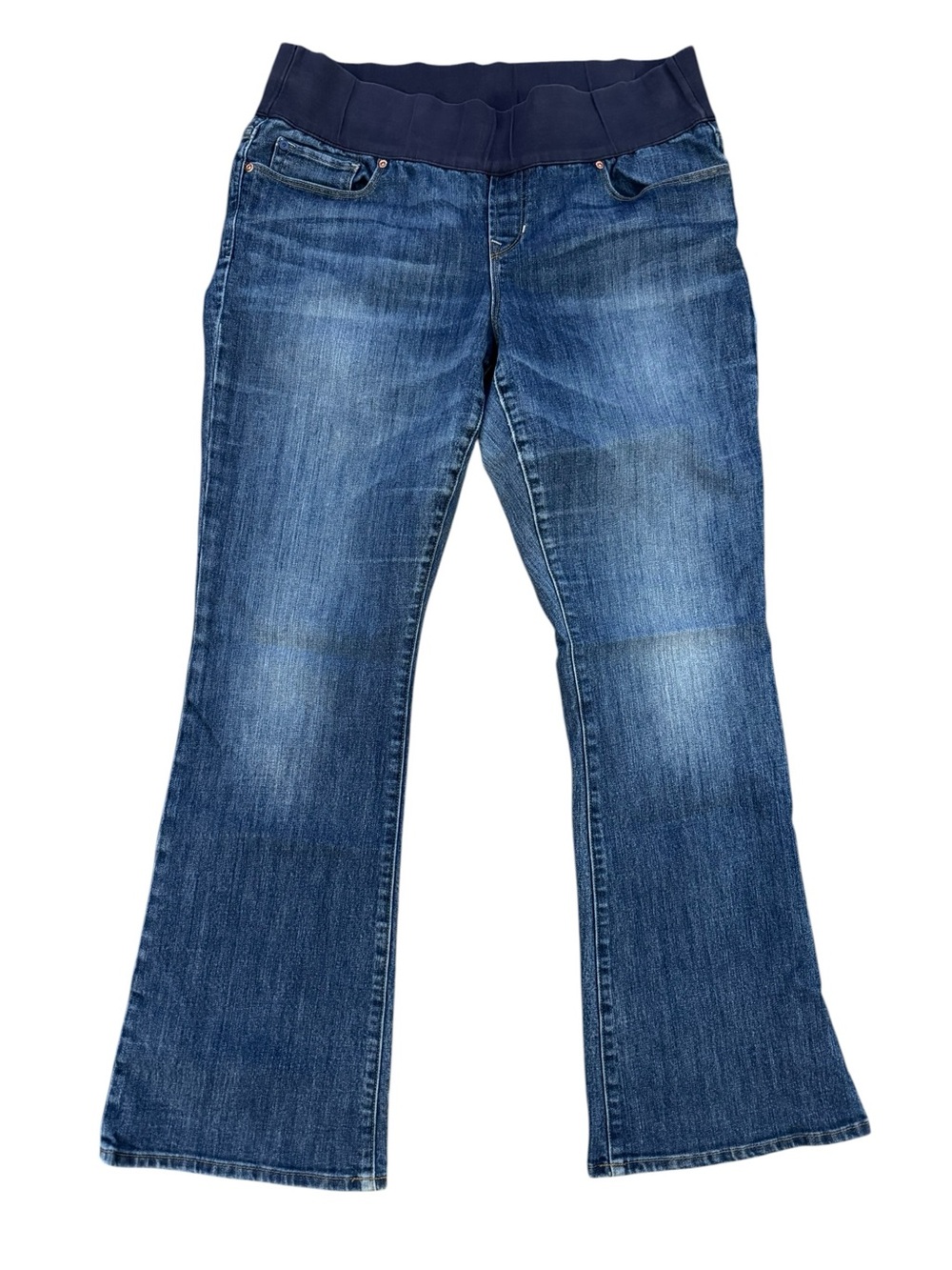 GAP Maternity Sexy Boot Jeans Medium Wash Stretch Full Panel Size 32 14R